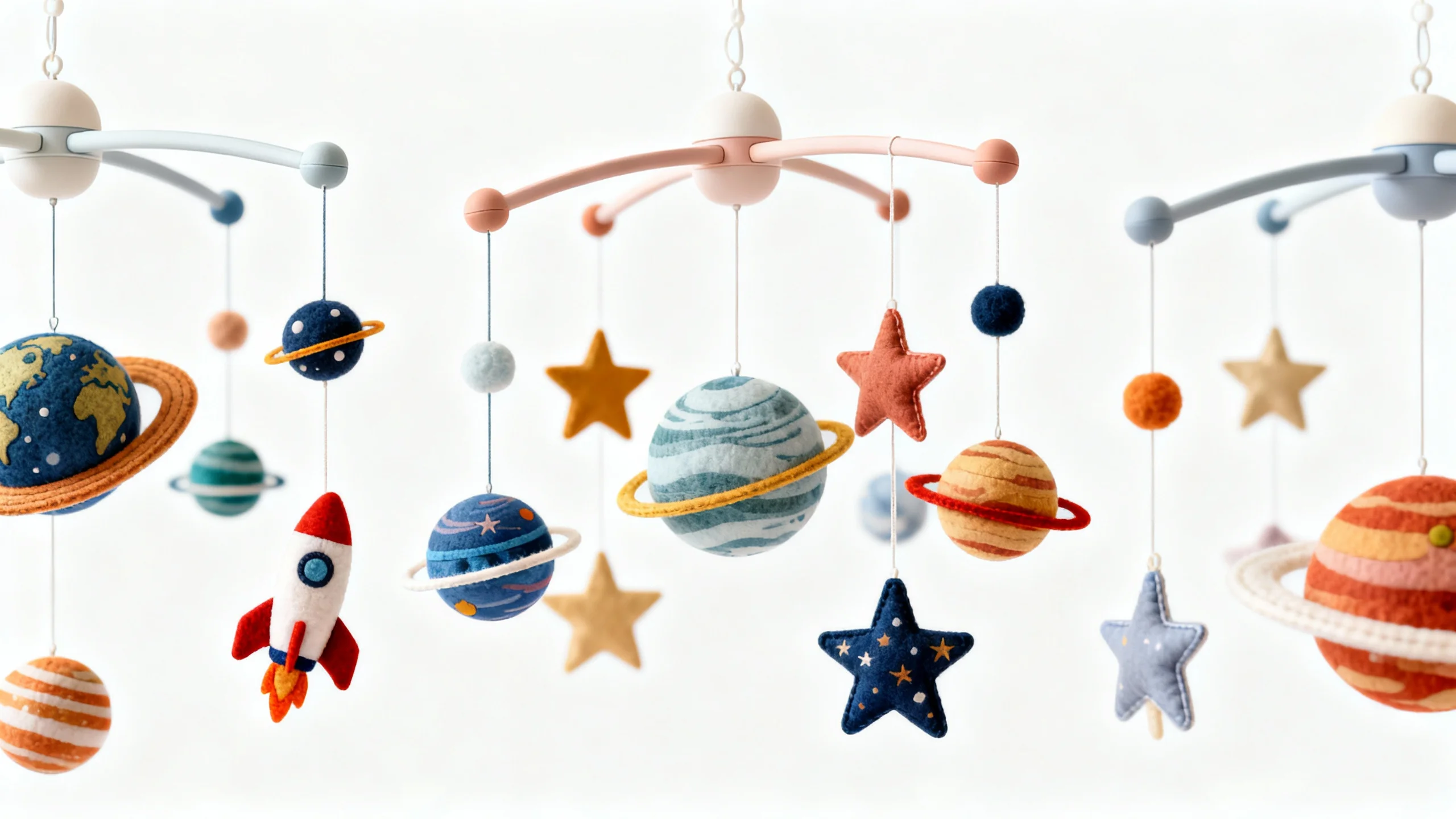 Solar system nursery: planets, stars, and editorial decor for a real space-themed room.
